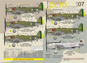 Decalque 032-07 P-47D Thunderbolt Escala 1/32 - FCM