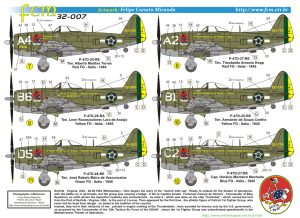 Decalque 032-07 P-47D Thunderbolt Escala 1/32 - FCM