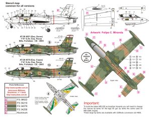 Decalque  AT-26 Xavante Aermacchi MB 326 Escala 1/48 - FCM