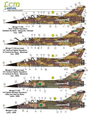Decalque Mirage F.1 part 1 EScala 1/48 - FCM