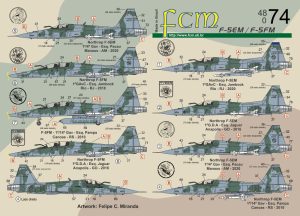 Decalque F-5EM / F-5FM - Brazilian Air Force 048-74 Escala 1/48 - FCM