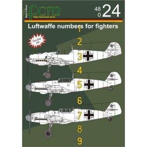 Decalque 048-24 Luftwaffe Numbers for Fighters Escala 1/48