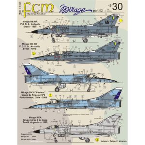 Decalque 048-30 Mirage III V 50 Escala 1/48 - fcm