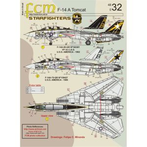 Decalque 048-32 F-14 Tomcat Escala 1/48 - FCM