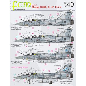 Decalque 048-40 Mirage 2000 Escala 1/48 - FCM