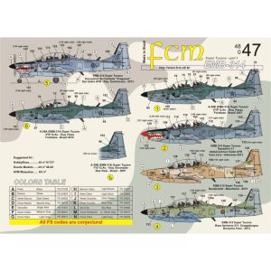 Decalque 048-47 EMB-314 Super Tucano Escala 1/48 - FCM