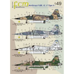 Decalque 048-49 Northrop F-5B / E / F Tiger II Escala 1/48 - FCM