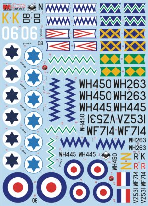 Decalque 048-54 Gloster Meteor F.8 Escala 1/48 - FCM