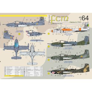 Decalque 048-64 Cessna A/T-37 Escala 1/48 - FCM