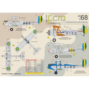 Decalque 048-68 Treinadores Brasileiros Pré Guerra Escala 1/48 - FCM
