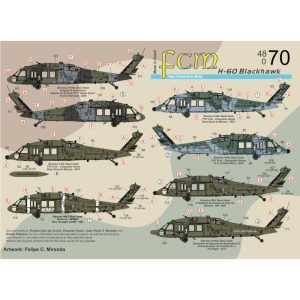 Decalque 048-70 H-60 Blackhawk Escala 1/48 - FCM