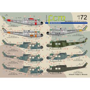 Decalque 048-72 Bell 205D/H (UH-1D/H) Iroquois Escala 1/48 - FCM