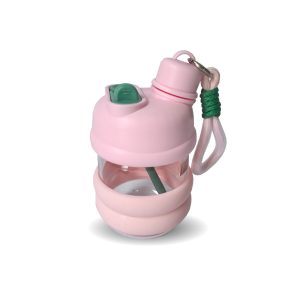 Copo Corda Rosa - Fina Ideia - 350ml com alça e fechamento rosqueável