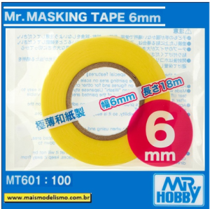 MASKING TAPE 6 mm x 18 m - Mr Hobby MT601